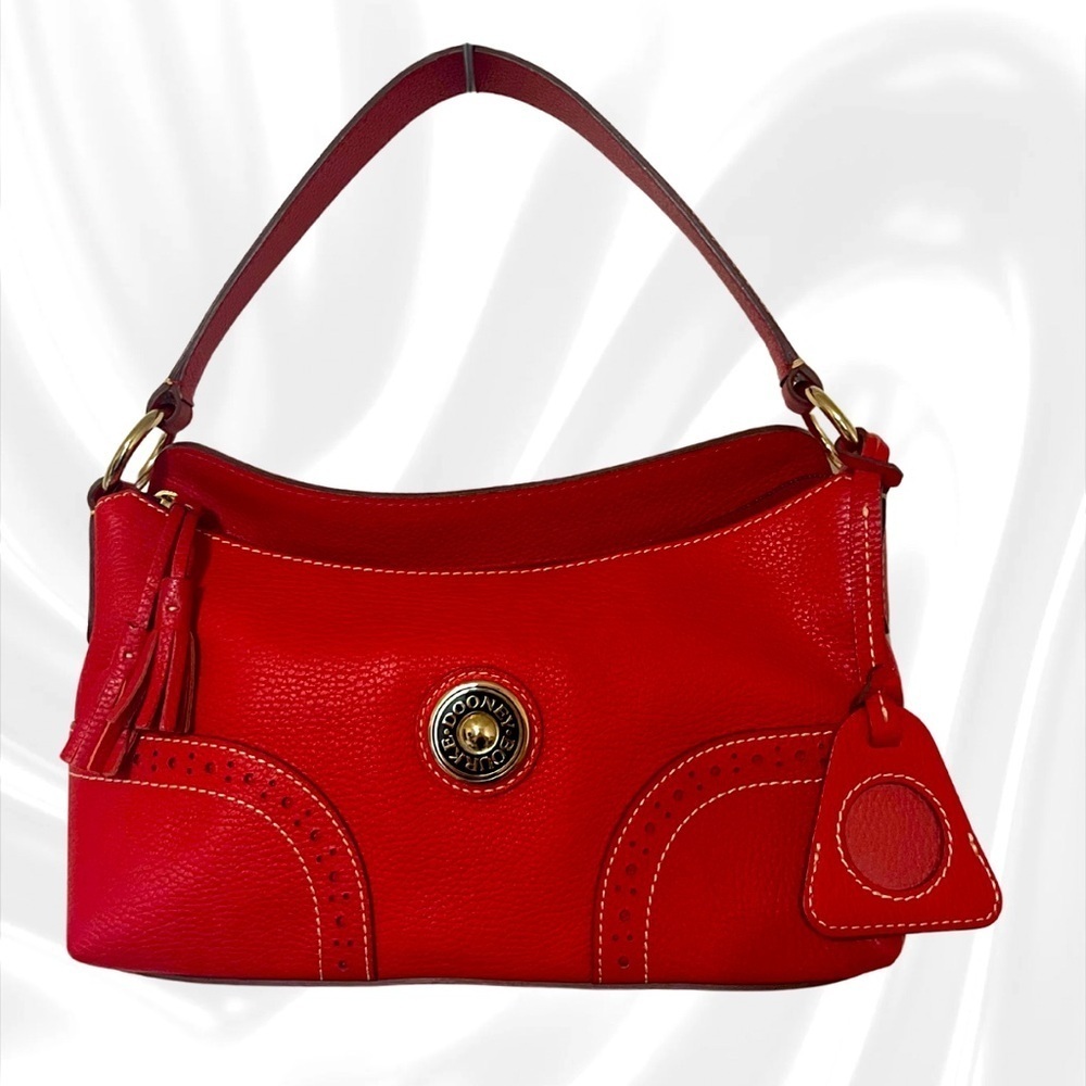 Dooney & Bourke Red Large Slouch French Leather Shoulder Bag Purse No.RU776